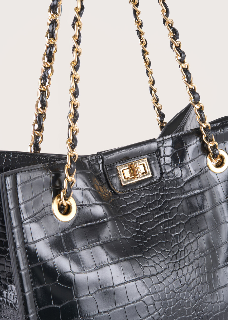 Borsa shopping Blake in ecopelle NERO BLACKMARRONE VISONE Donna , immagine n. 2