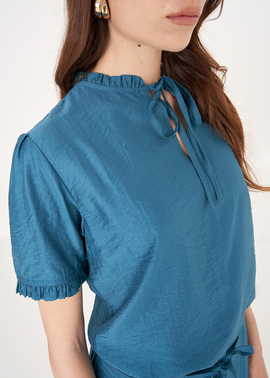 Blusa Babus in viscosa MARRONEBLU OTTANIO Donna , immagine n. 2