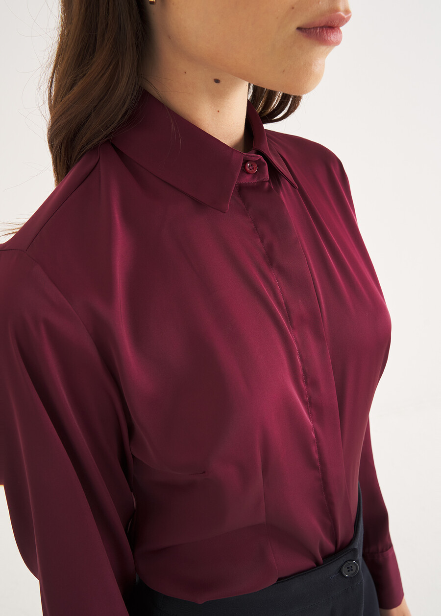 Alessia-B satin shirt BEIGE MOUSSEBEIGE LATTEVERDEVIOLA VINACCIA Woman , image number 2