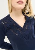Sam perforated cotton T-shirt BLU Woman image number 2