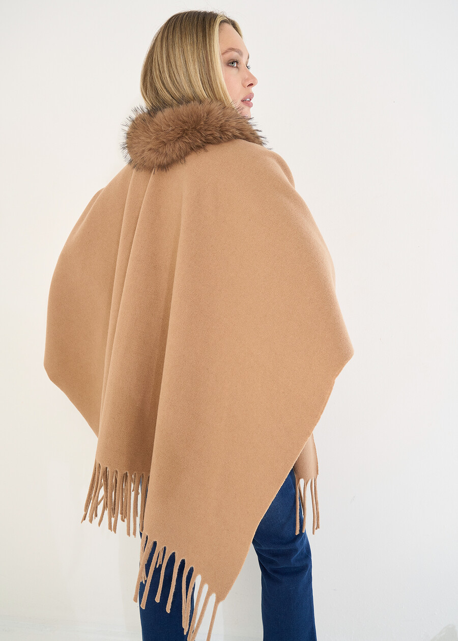 Mantella Mendy con collo ecopelo MARRONE Donna , immagine n. 4