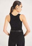 Taba perforated top with rhinestones NERO BLACK Woman image number 3