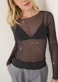 T-shirt Silvia in mesh con stampa NERO BLACK Donna immagine n. 3