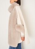 Mantella Morea con dettagli in ecopelliccia NERO BLACKBEIGE LATTE Donna immagine n. 3