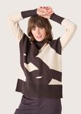 Marta abstract pattern jersey BEIGE LANA Woman image number 1