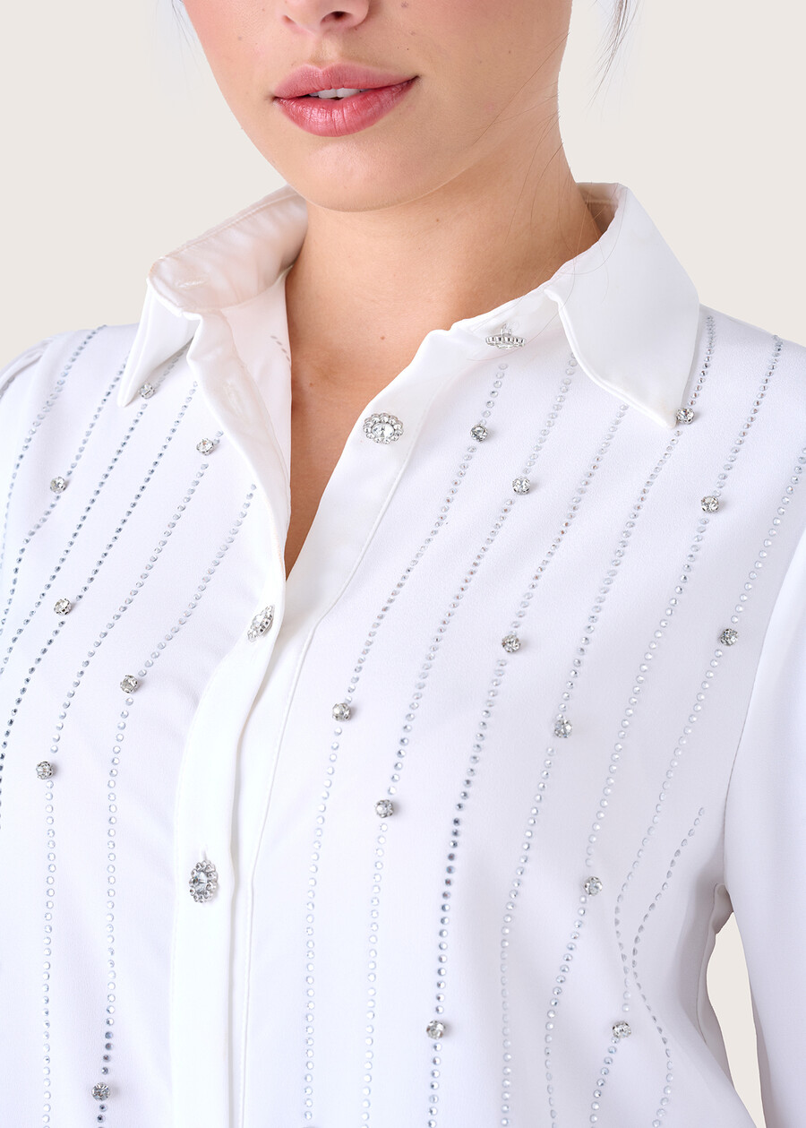 Camicia Casper in georgette BIANCO WHITE Donna , immagine n. 2