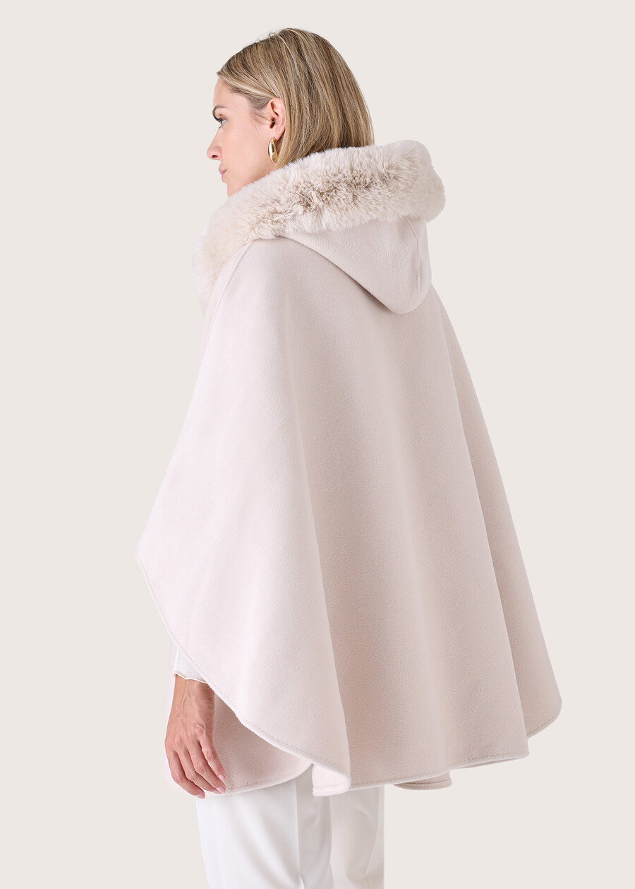 Maella hooded cape NERO BLACKBEIGE LATTE Woman , image number 5