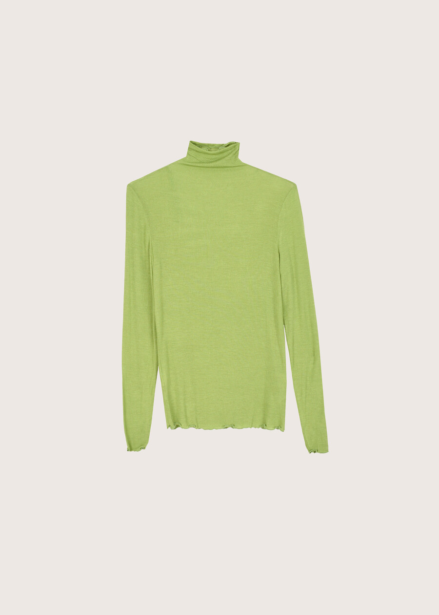 Maglia Stacey in viscosa NERO BLACKBEIGE LATTEBLU LAGUNAVIOLA IRISMARRONE TIERRAVERDE AVOCADO Donna , immagine n. 4