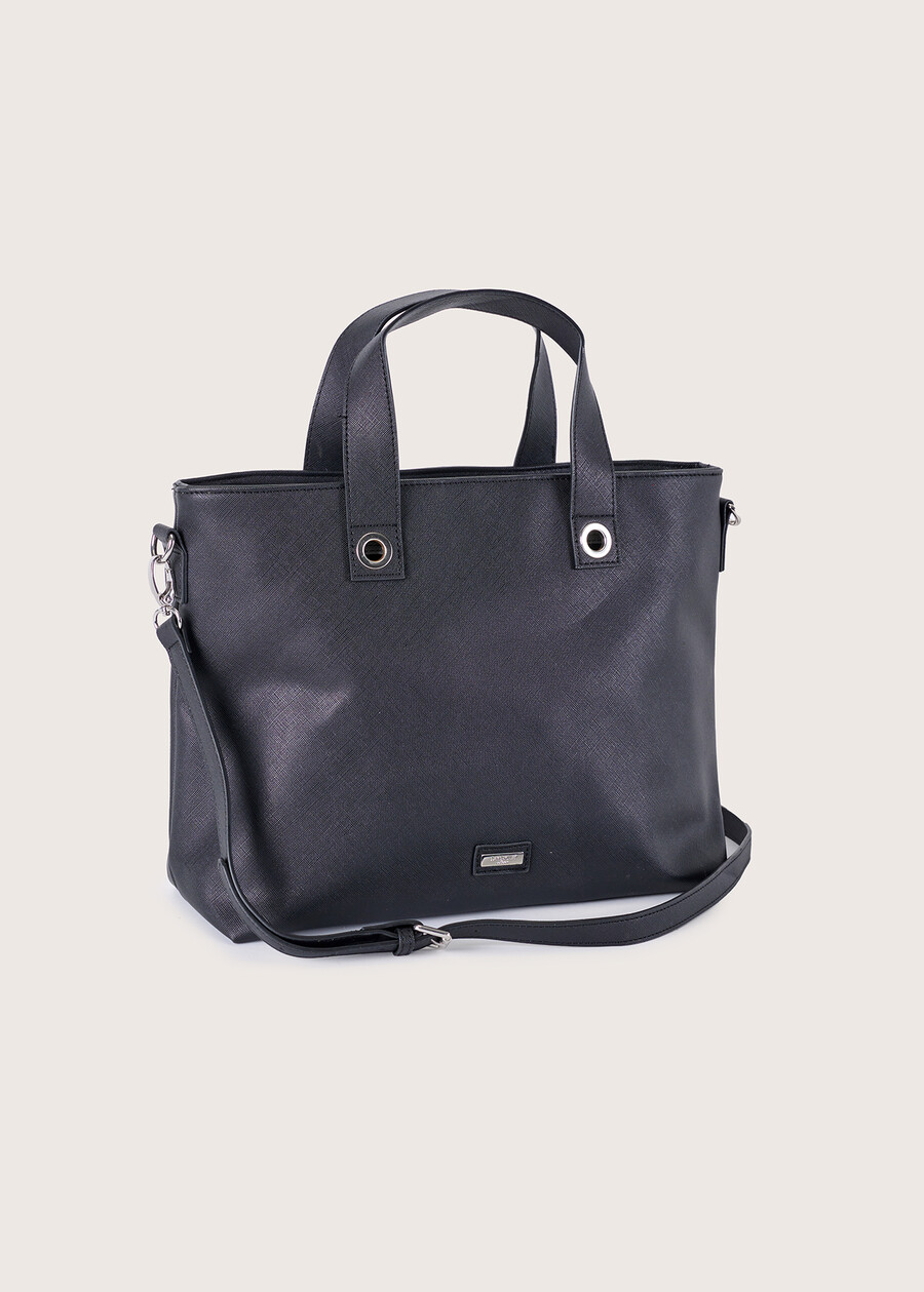 Borsa shopping Bessie in ecopelle NERO BLACKGRIGIO GUN METAL Donna , immagine n. 1