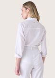 Calla linen and cotton shirt BIANCO WHITEBLUE OLTREMARE  Woman image number 4