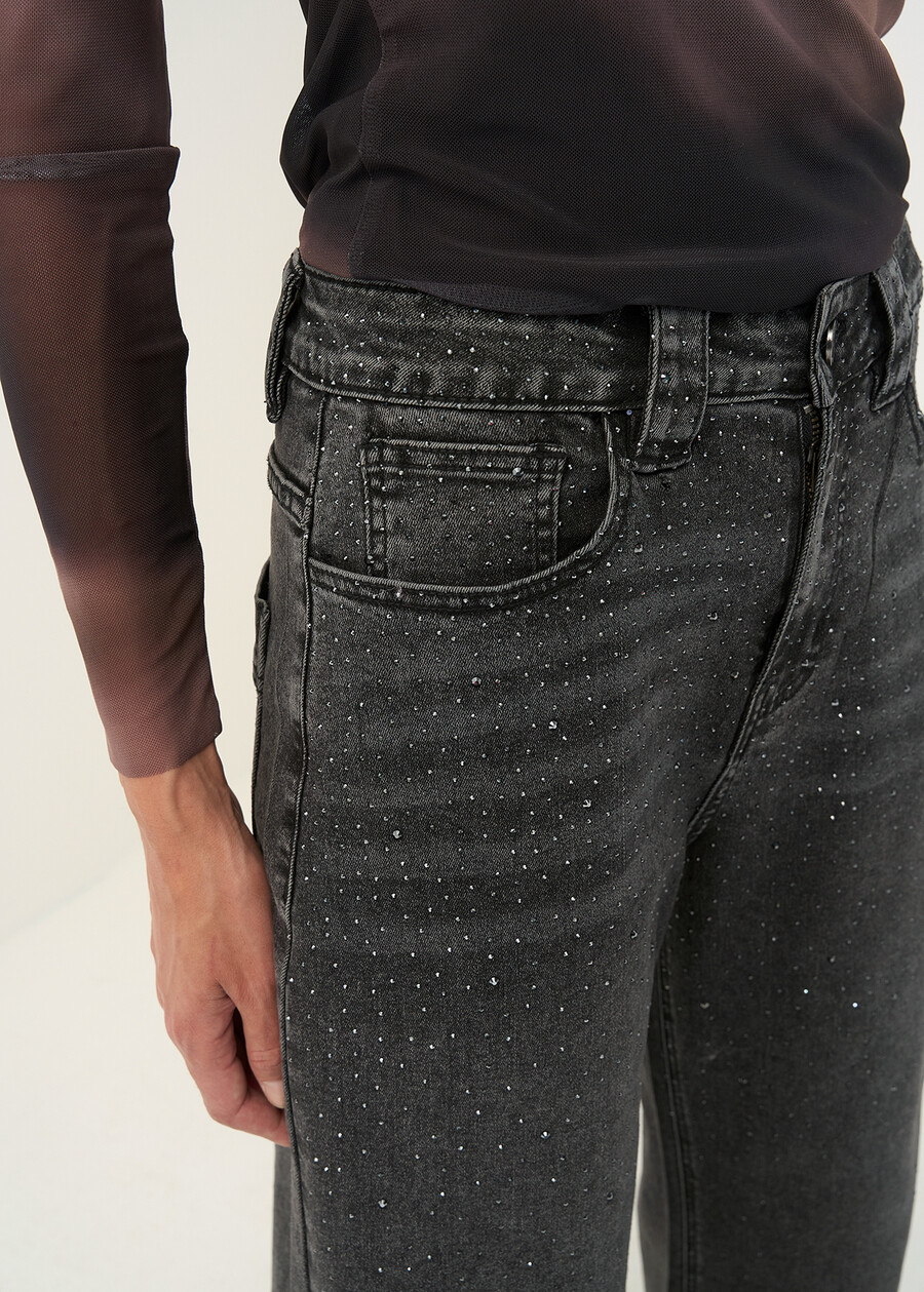 Jeans Dexter baggy con stras GREY DENIM Donna , immagine n. 3