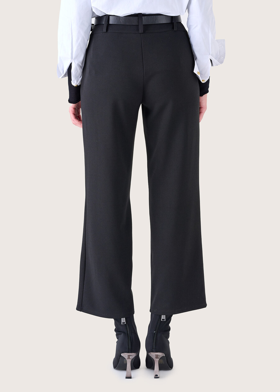 Sarad screp fabric trousers NERO BLACK Woman , image number 5