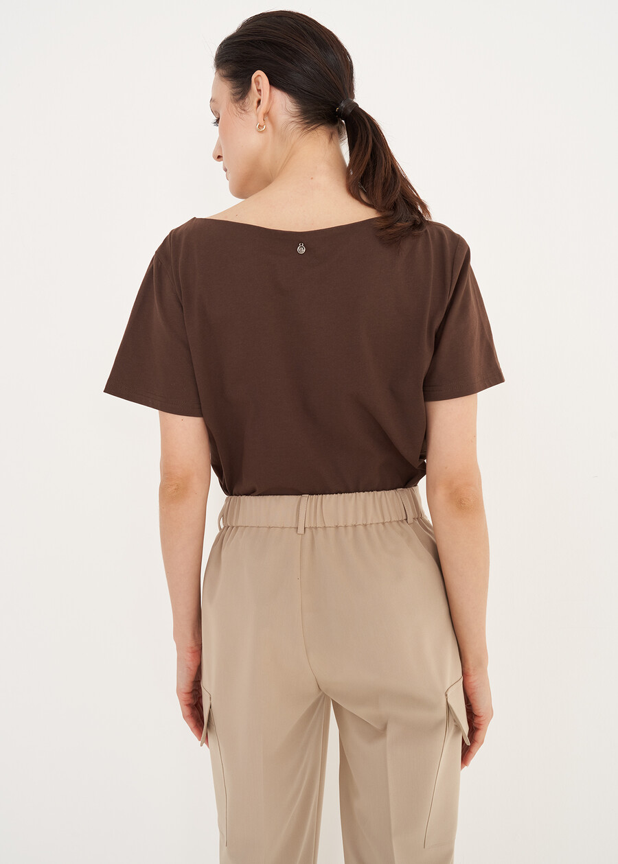 Sunset t-shirt with embroidery MARRONE JAVAROSA QUARZO Woman , image number 3