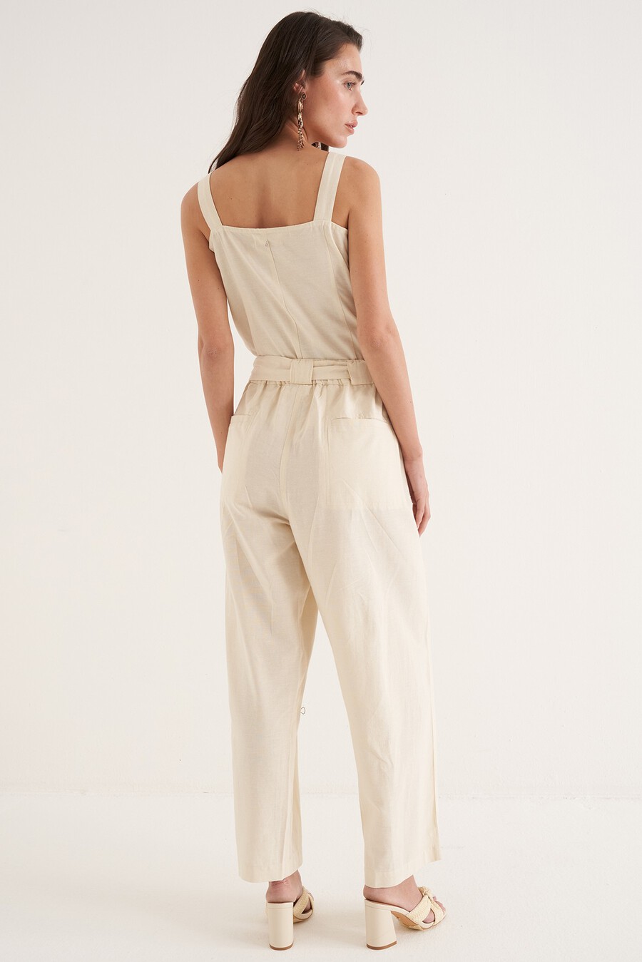 Penty linen-blend trousers
 VIOLA MELANZANABIANCO BURRO Woman , image number 5
