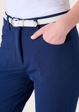 Kate screp fabric trousers BLUE OLTREMARE  Woman image number 3