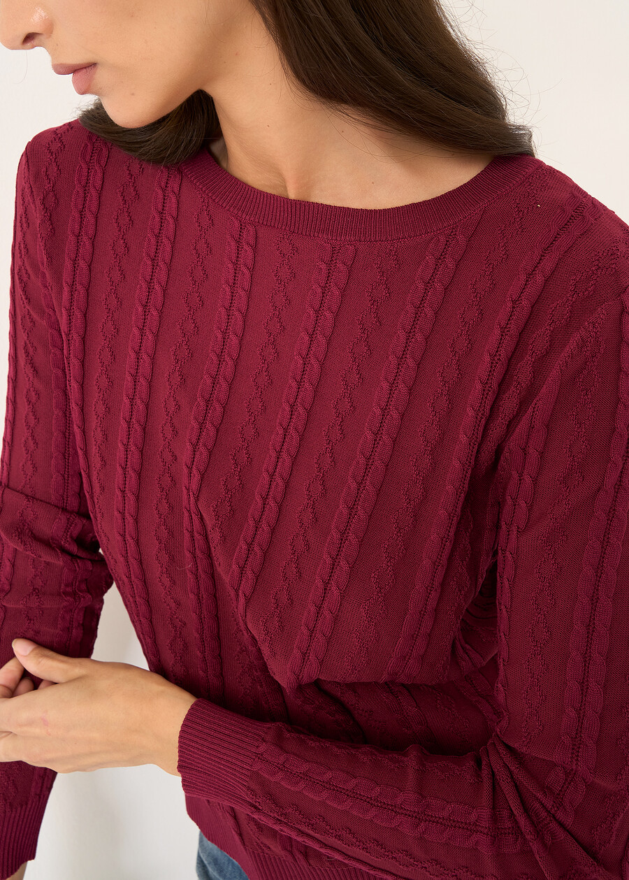 Maglia Mabel a girocollo ROSSO BORDEAUXCELESTE POLVERE Donna , immagine n. 3