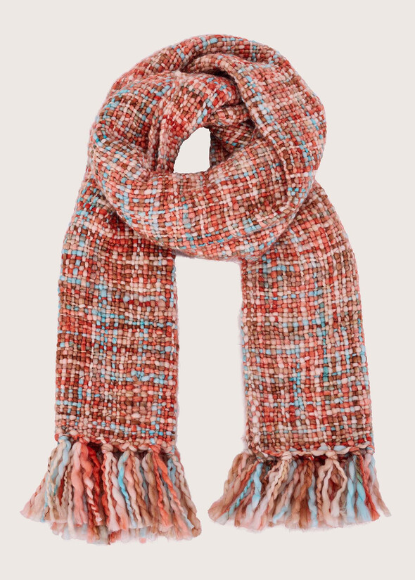 Sciarpa Sabina effetto tweed BLU LAGUNAMARRONE RUGGINE Donna null