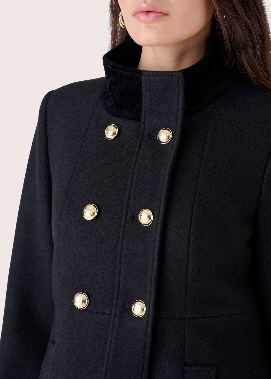 Elisir coat with collar NERO BLACKMARRONE JAVA Woman , image number 3