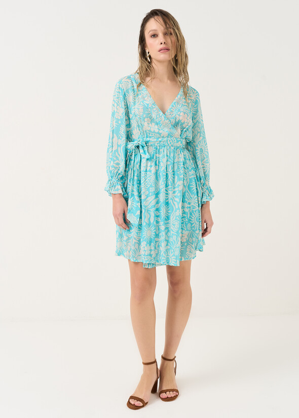 Aleandro Studio viscose wrap dress AZZURO AZZURRO Woman null