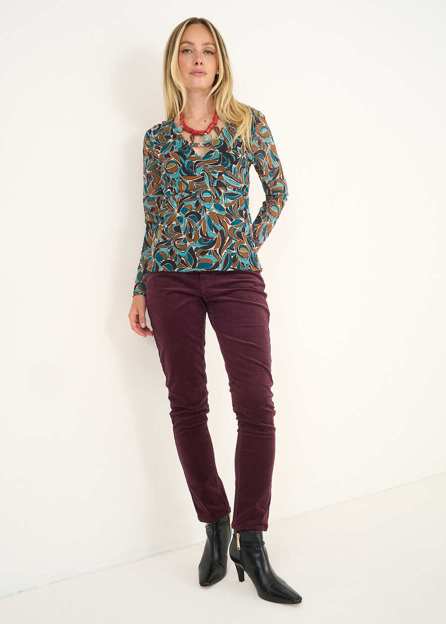 Pantaloni Kate skinny in velluto ROSSO BORDEAUXGRIGIO MEDIUM GREY Donna , immagine n. 1