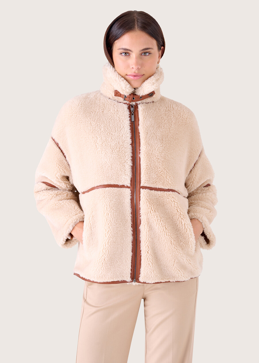 Grant eco-fur jacket BEIGE CREAM Woman , image number 2