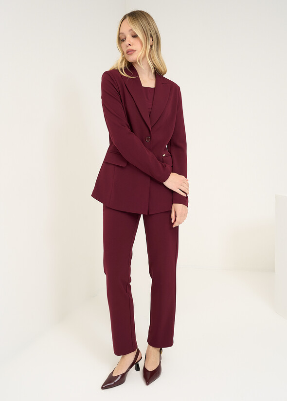 Pantalone Alice tessuto screppino ROSSO BORDEAUX Donna null