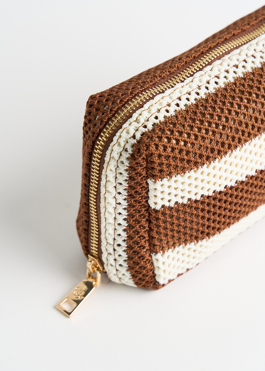 Bondy striped mesh beauty bag MARRONEBLU BLUE Woman , image number 2