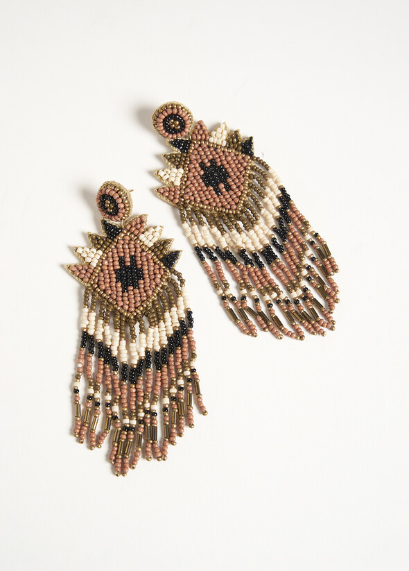 Gora pendant earrings with beads BIANCO BURRO Woman null