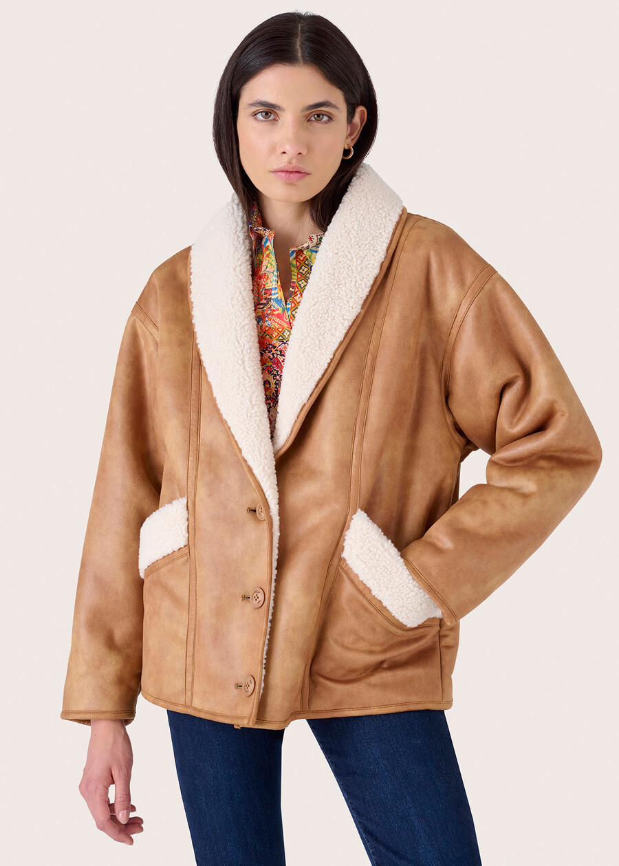 Cappotto Ginger in ecopelo BEIGE CAMMELLO Donna , immagine n. 2