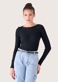 Maglia aderente Milva NERO BLACK Donna immagine n. 1