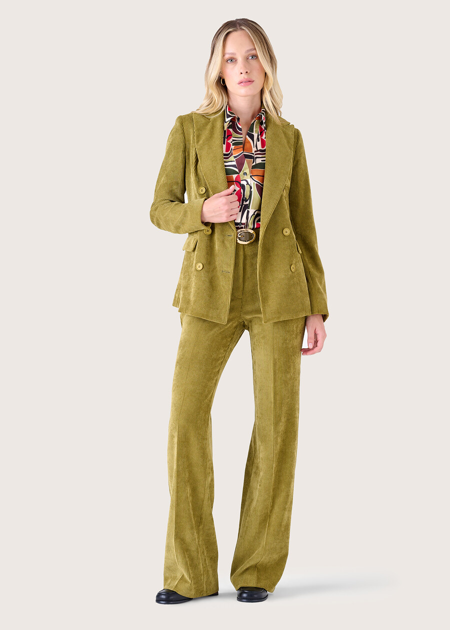 Pantalone Giorgia in velluto VERDE GOLDEN Donna , immagine n. 2