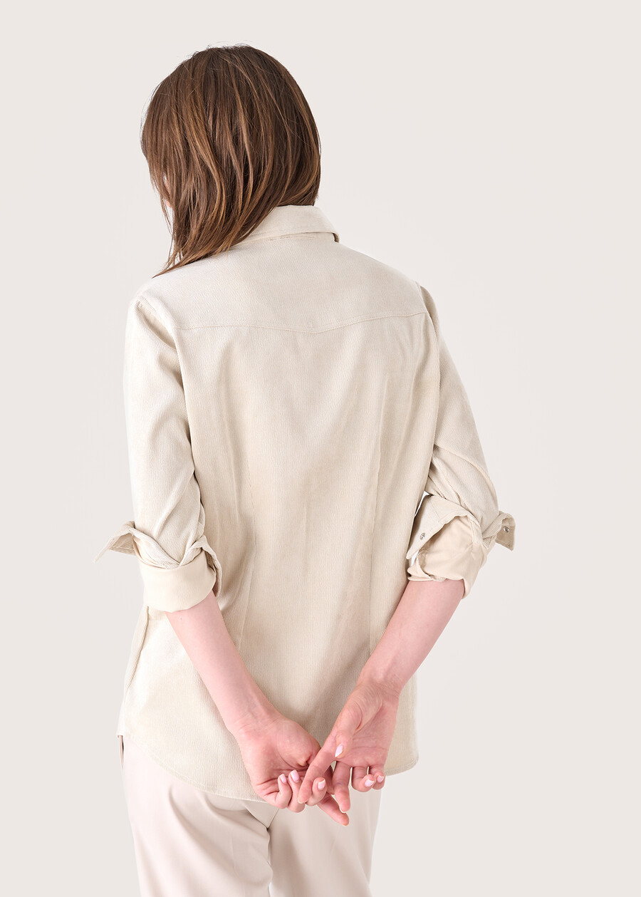 Camicia in velluto Cris BEIGE LANAVIOLA CENERE Donna , immagine n. 3