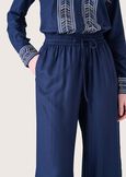 Polly 100% rayon trousers BLUE OLTREMARE  Woman image number 3