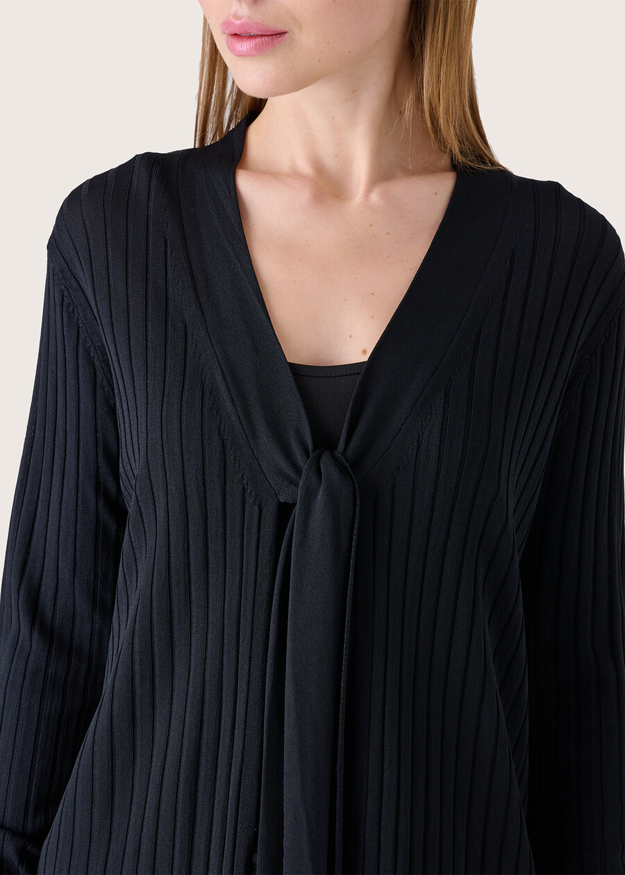 Mery tie-neck cardigan NEROVERDE SALAD Woman , image number 3