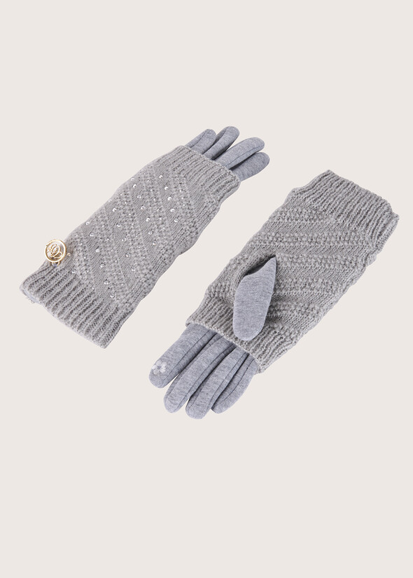 Glen knitted double gloves MGREY Woman null