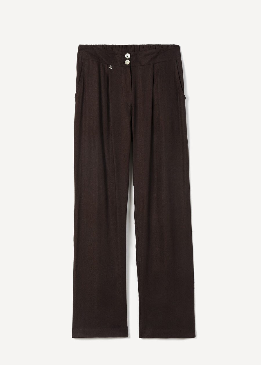 Pantaloni Ponty In Viscosa MARRONE JAVA Donna , immagine n. 5