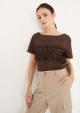 Sunset t-shirt with embroidery MARRONE JAVAROSA QUARZO Woman image number 1