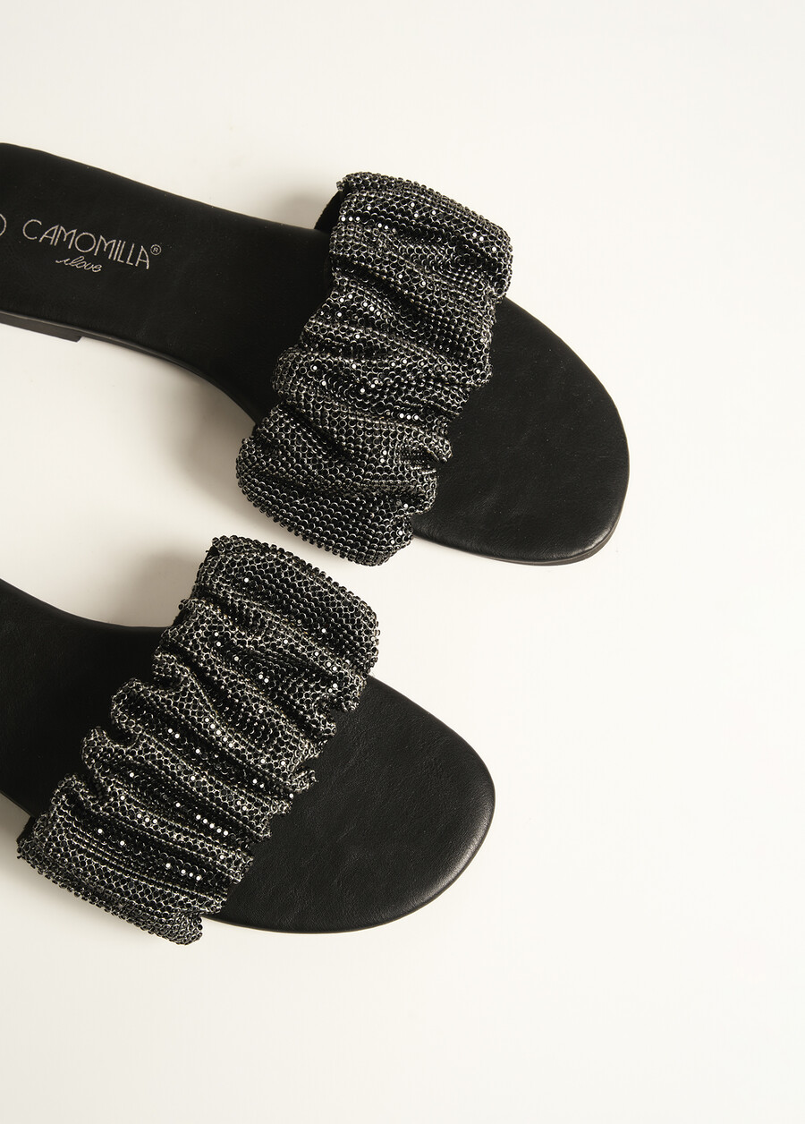 Stars Sandal With Ruffles And Rhinestones NERO BLACK Woman , image number 5