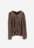 T-shirt Steel lurex con scollo a V NERO Donna immagine n. 5