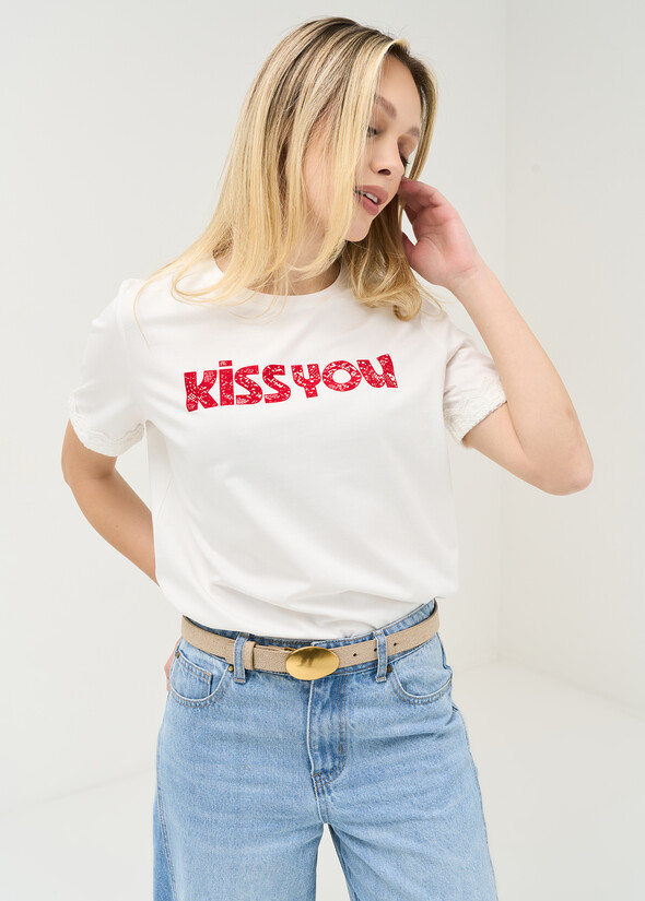 Sax cotton T-shirt BIANCO WHITE Woman null