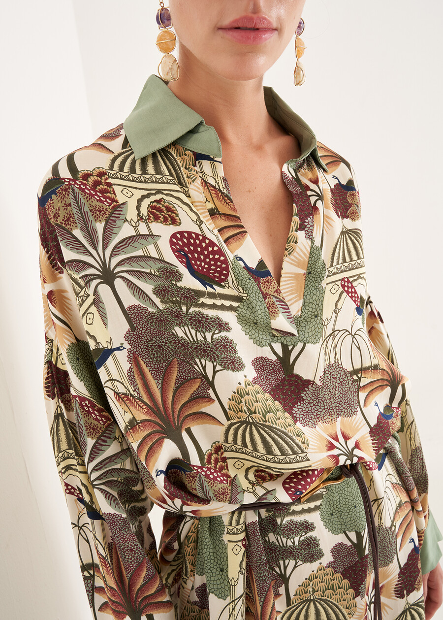 Cady printed shirt dress

 VERDE Woman , image number 3