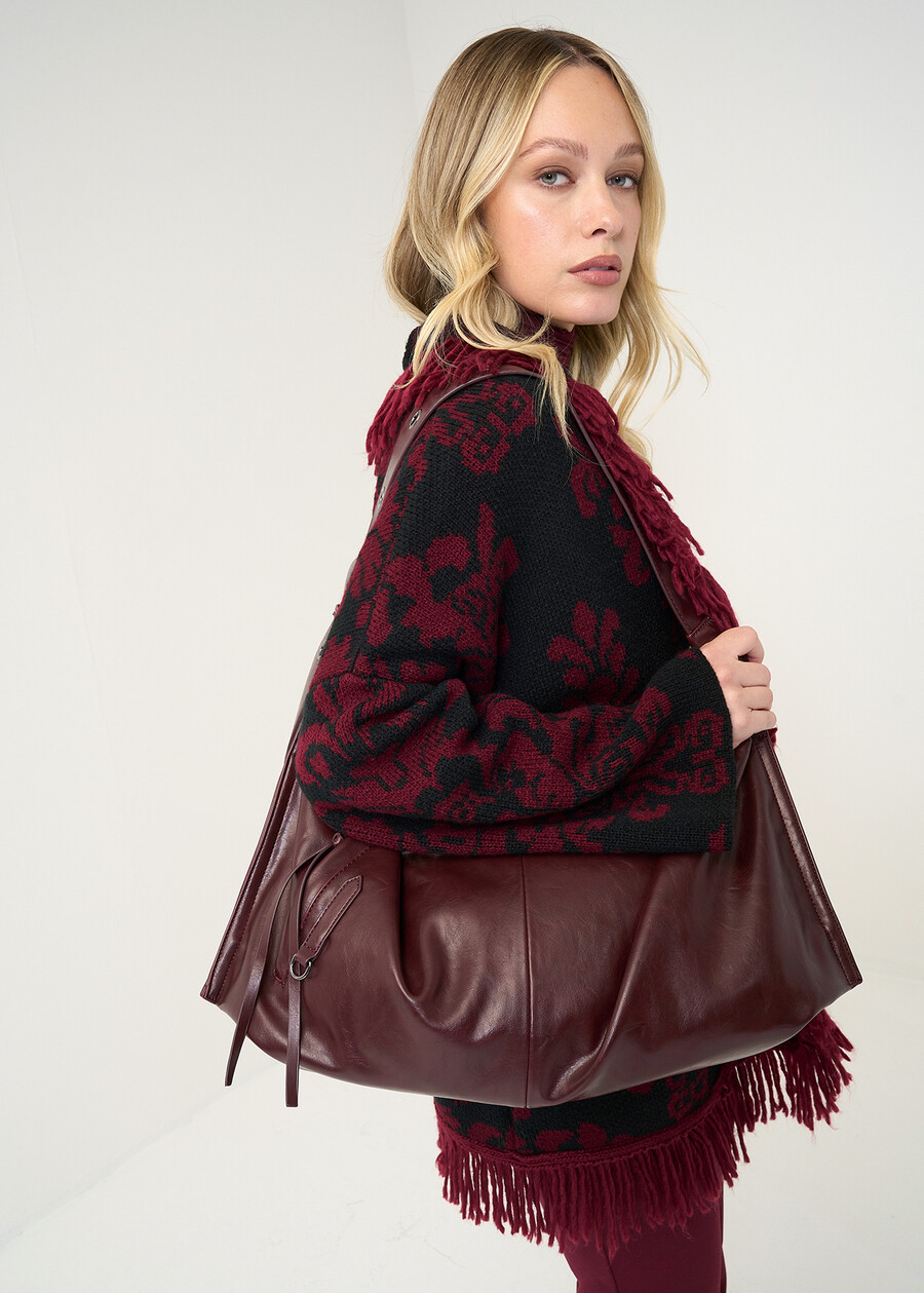 Sacca Bayk con tasca zip ROSSO BORDEAUXNERO Donna , immagine n. 1