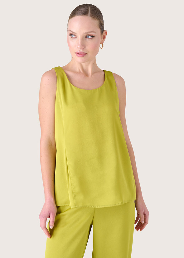 Tara crepe top VERDE LIME Woman null