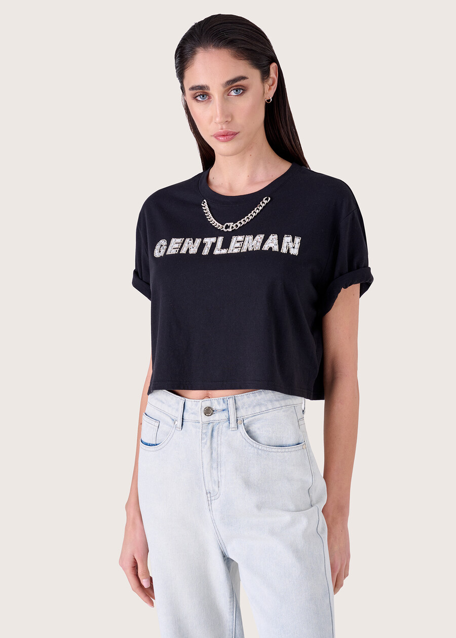 Save 100% cotton blouse NERO Woman , image number 1