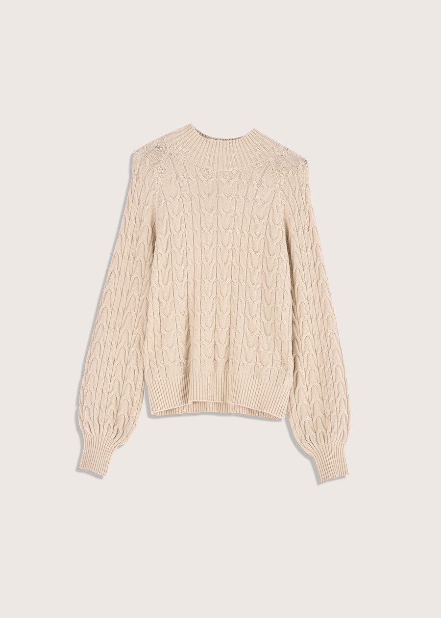 Michelle high neck jersey BEIGE LANA Woman , image number 4