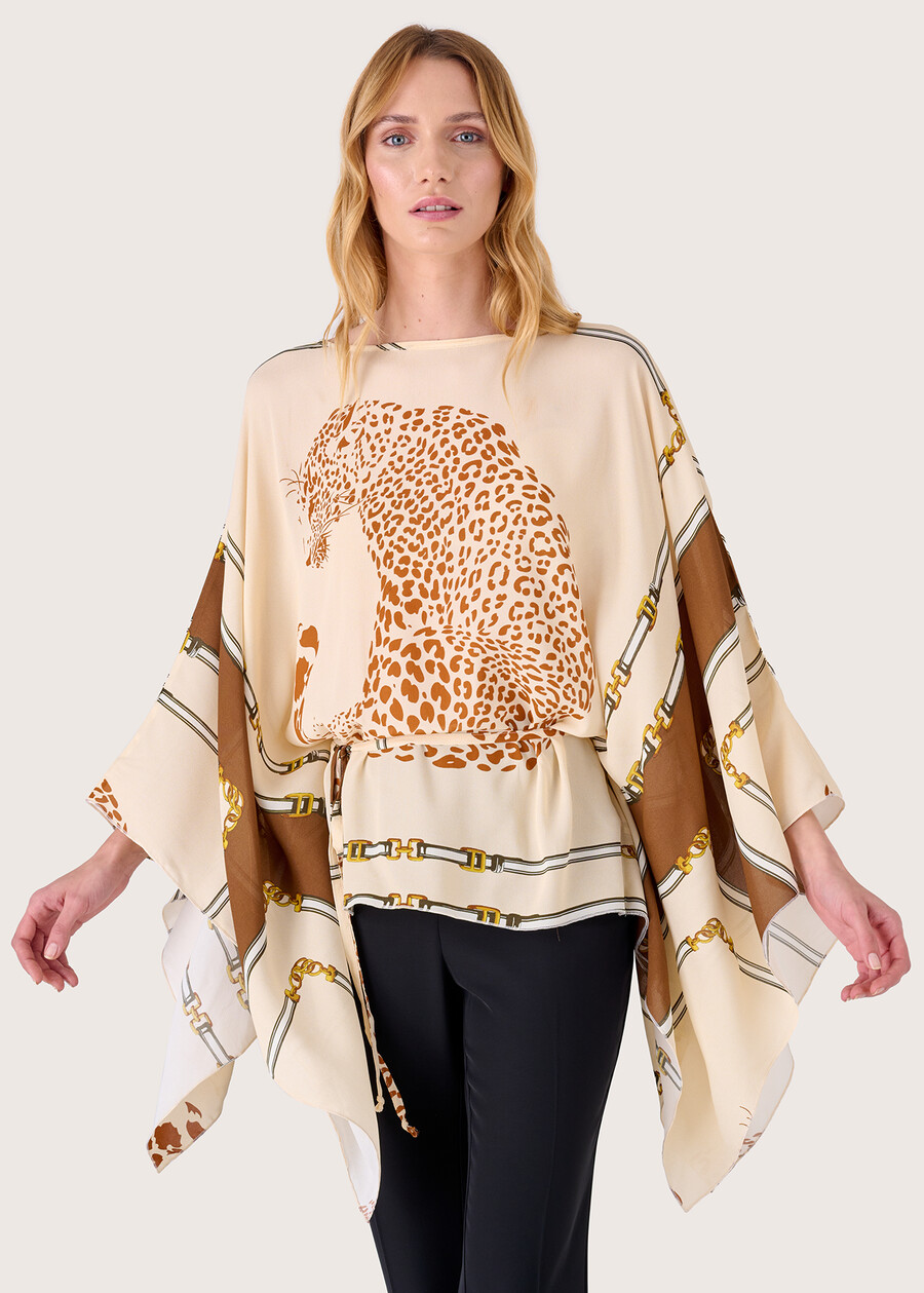 Caral crêpe fabric blouse BEIGE Woman , image number 1