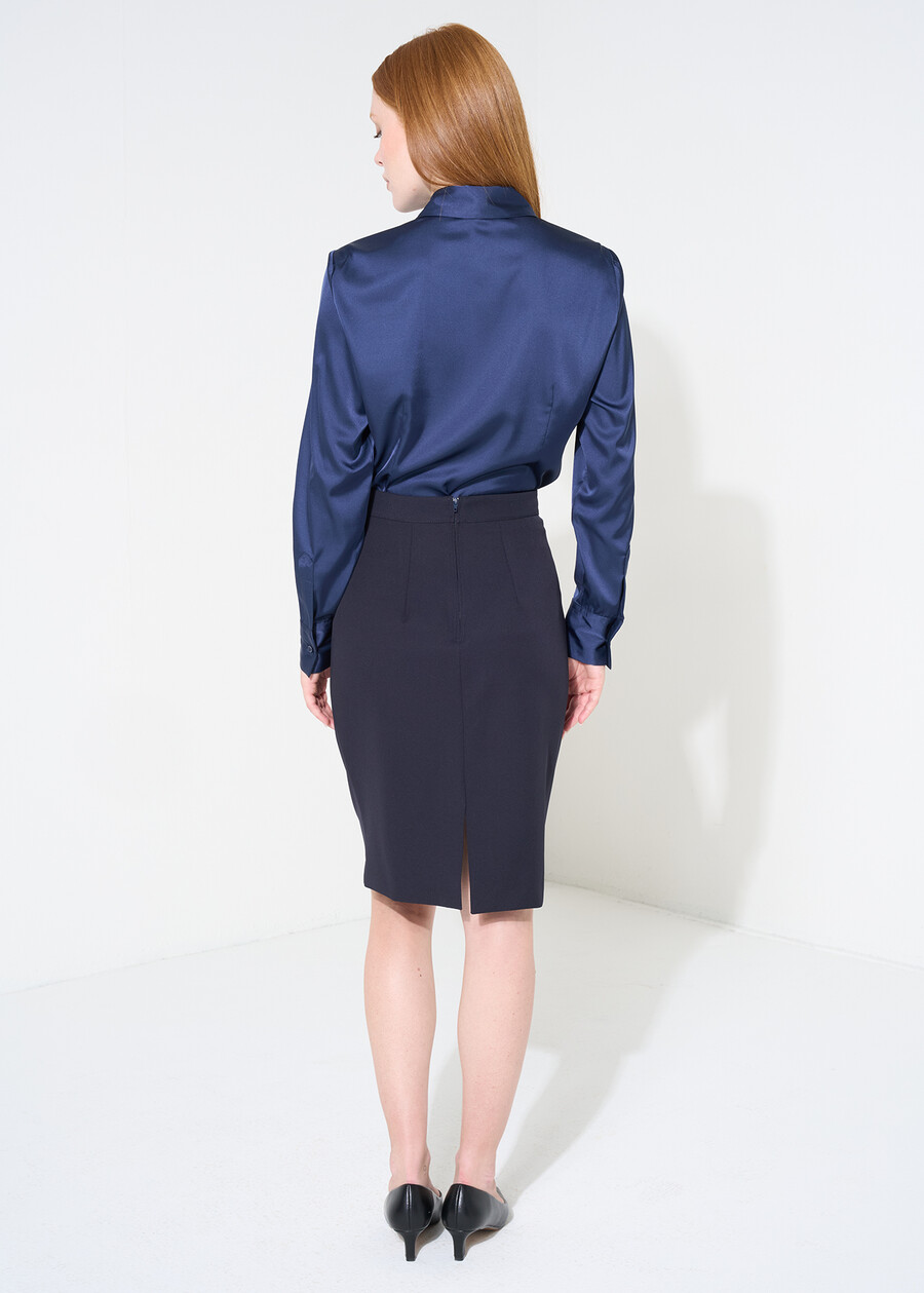 Gladys bi-stretch pencil skirt NERO BLACKBEIGE GESSOBLU Woman , image number 5