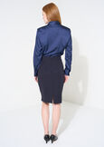 Gladys bi-stretch pencil skirt NERO BLACKBEIGE GESSOBLU Woman image number 5