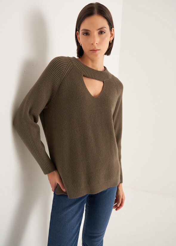 Marcella round-neck sweater VERDE ALGA Woman null