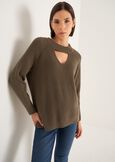 Marcella round-neck sweater VERDE ALGAMARRONE TERRA Woman image number 1